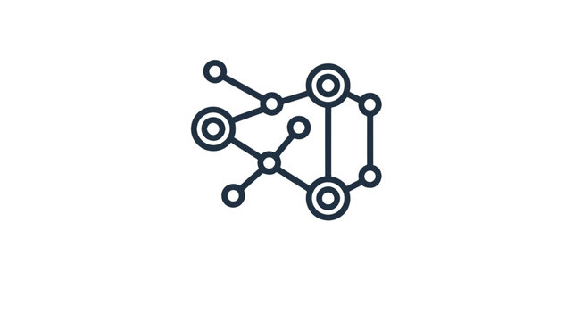 Abstract network of connected circles and lines, symbolizing connectivity and technology.
