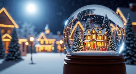 Enchanting Snow Globe A Winter Wonderland Christmas Scene Display