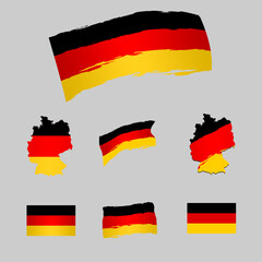German flag icon collection, patriotic icon designs of German states, vector illustrations