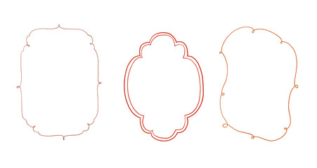 Watercolor set of a whimsical doodle frames. Cozy winter design. Hand painted element for invitation, social media and posters.