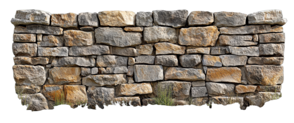 A close-up view of a stone wall with various sized stones