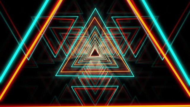 VJ Loop Neon Cyber Room Teal and Orange 30 seconds