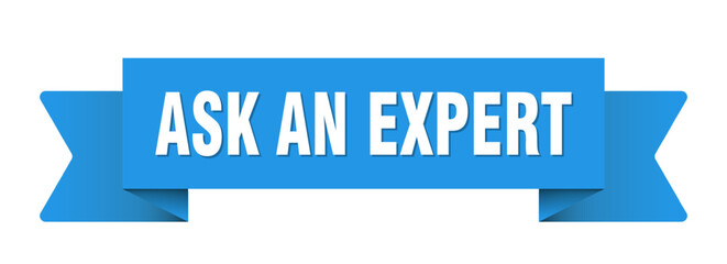 ask an expert ribbon isolated on transparent background. ask an expert ribbon