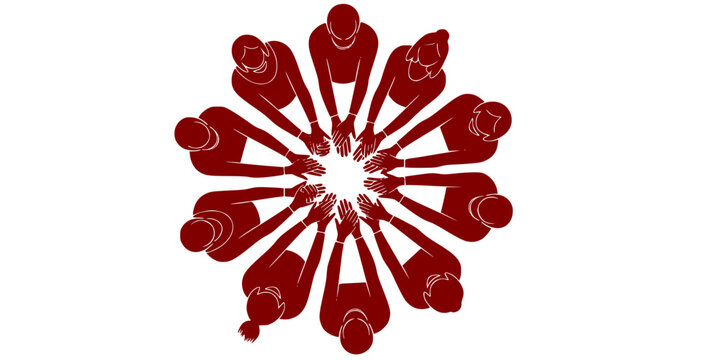 Community Inclusion Group Therapy Circle Silhouette Vector