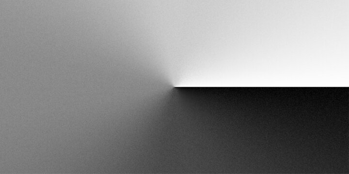 A black and white gradient vector background. It features a sharp horizontal division and a smooth radial transition, creating a minimalist and abstract composition for modern design projects.