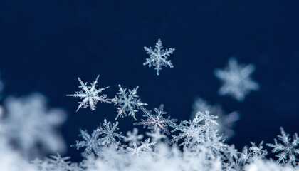 Snowflakes Falling Against