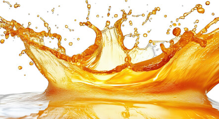 Vibrant orange liquid splash creating dynamic and refreshing visual effect