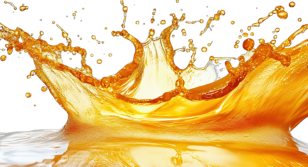 Vibrant orange liquid splash creating dynamic and refreshing visual effect