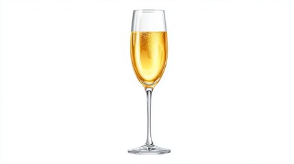 Elegant champagne flute filled with bubbly golden liquid, perfect for celebrations, toasts, and special occasions - convey luxury, joy, and sophistication in your next project