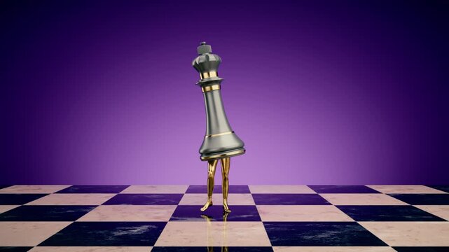 Dancing Chess Queen Piece Groove On Board