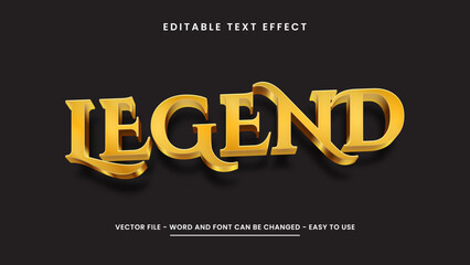 editable text effect legend 3d style premium vector