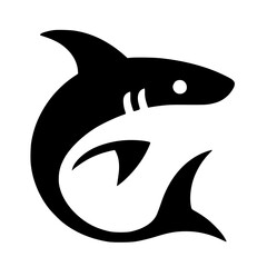 Simple shark logo silhouette vector design