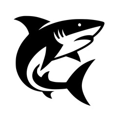 Simple shark logo silhouette vector design