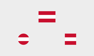 Flagge &Ouml;sterreich &ndash; Professionelles quadratisches Icon mit korrekter Farbdarstellung