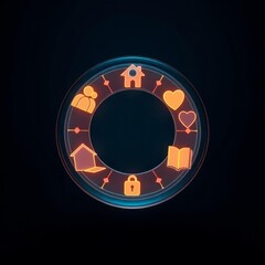 Social performance icon set background