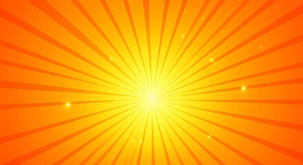 Obraz premium Bright Orange and Yellow Sunburst Background with Sparkling Highlights