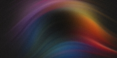 Abstract colorful light streaks and swirls on dark background  grainy background glowing color noise texture banner header cover poster backdrop design
