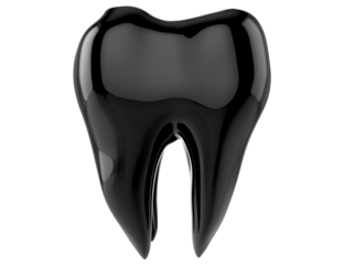black  tooth on a white background isolated