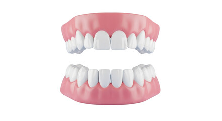 Fototapeta premium Realistic Dental Denture Set With Pink Gums isolated on a transparent background dentures