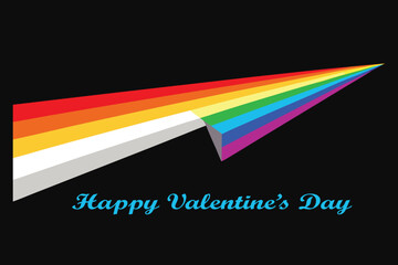 Valentine Prism Rainbow Light Vector