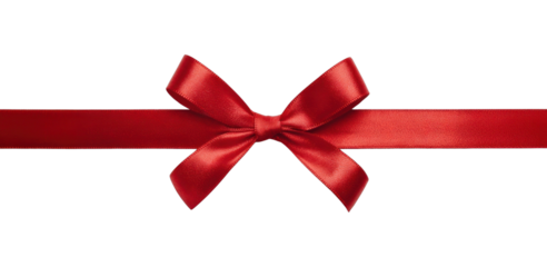 PNG Elegant red ribbon bow decoration.