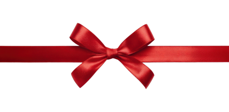 PNG Elegant red ribbon bow decoration.
