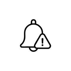 Notification bell with exclamation point alert warning or important message
