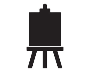 Illustration of a black easel isolated on white background