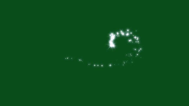 4k magic line dust, pixie dust path, cartoon glitter, flat, vector, doodle star, magic sparkles glitter line stars, christmas stars isolated on a green screen glitter stars particles background