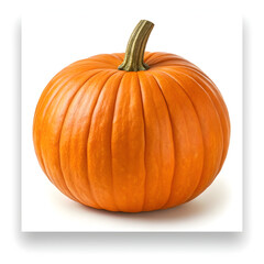 Obraz premium Ripe Orange Pumpkin Isolated on White Background
