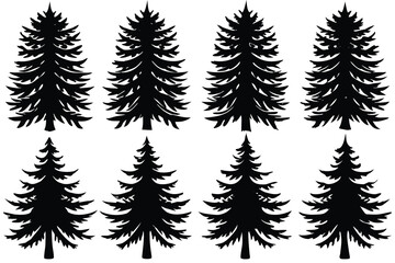 Fototapeta premium Hemlock tree icon silhouette vector with white background