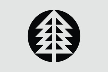 Hemlock tree icon silhouette vector with white background