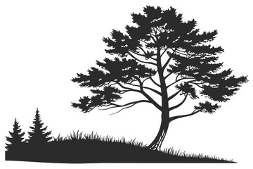 Obraz premium Hemlock tree icon silhouette vector with white background