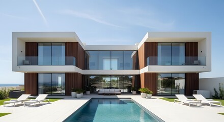 Fototapeta premium modern house with swimming pool