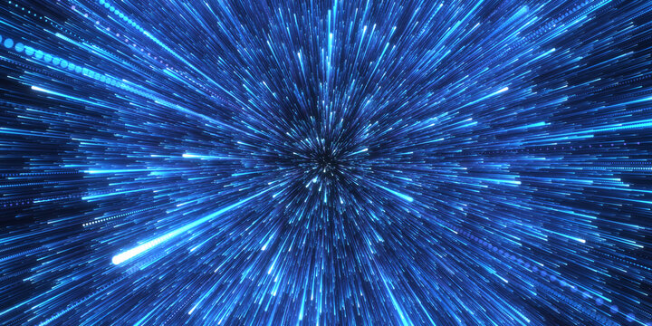 Bright radial light beams. Abstract background in red neon glow color. Light burst in universe. Space background for event, party, carnival, celebration, anniversary or other. 3D rendering - Powered by Adobe