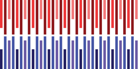 Two rows of vertical bars in red and blue gradients