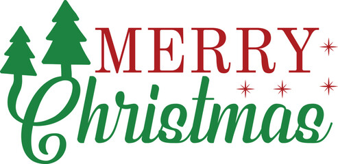 Merry Christmas typography clip art design on plain white transparent isolated background for card, shirt, hoodie, sweatshirt, apparel, card, tag, mug, icon, poster or badge