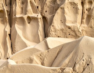 Close-up of eroded, textured sandstone formations