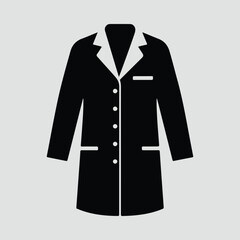 Silhouette lab coat uniform clothing science professional vector illustration