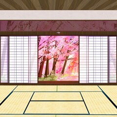 春の和室