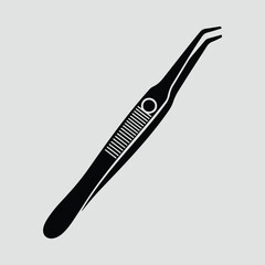 Silhouette medical tweezers instrument equipment tool design vector illustration