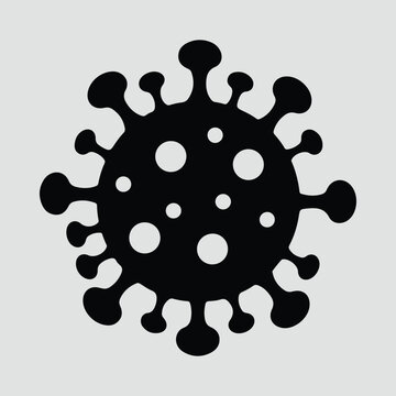 Silhouette of a single black simple coronavirus vector illustration