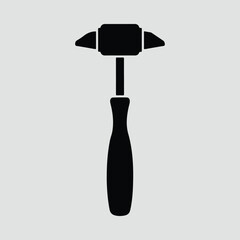 Silhouette planishing hammer tool black minimalist professional vector illustration