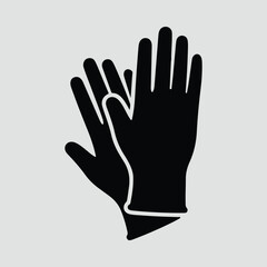 Silhouette surgical gloves sterile protection medical equipment vector illustration