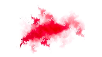 A vibrant red powder cloud in motion, creating an abstract and dynamic festival-inspired visual.