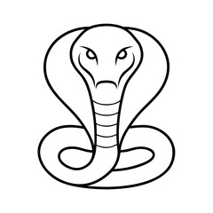 Cobra Outline Line Art Vector Illustration