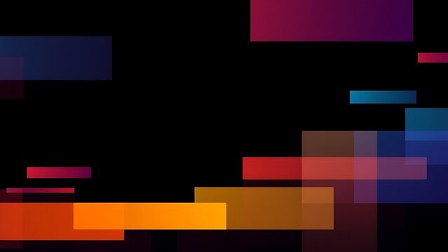 Abstract colorful rectangular shapes on a dark background, embodying a minimalist tech aesthetic.