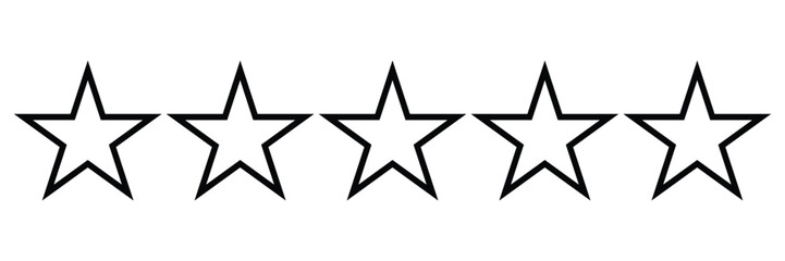 Obraz premium Five-Star Rating Icons Set – Outline and Solid Star Symbols for Quality Review and Achievement Badges
