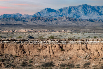 Desert solitude at sunset + red rock formations and landscapes - Lake Mead National Recreation Area - Nevada