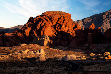 Evening view over sandstone formations - Valley of Fire State Park - Nevada